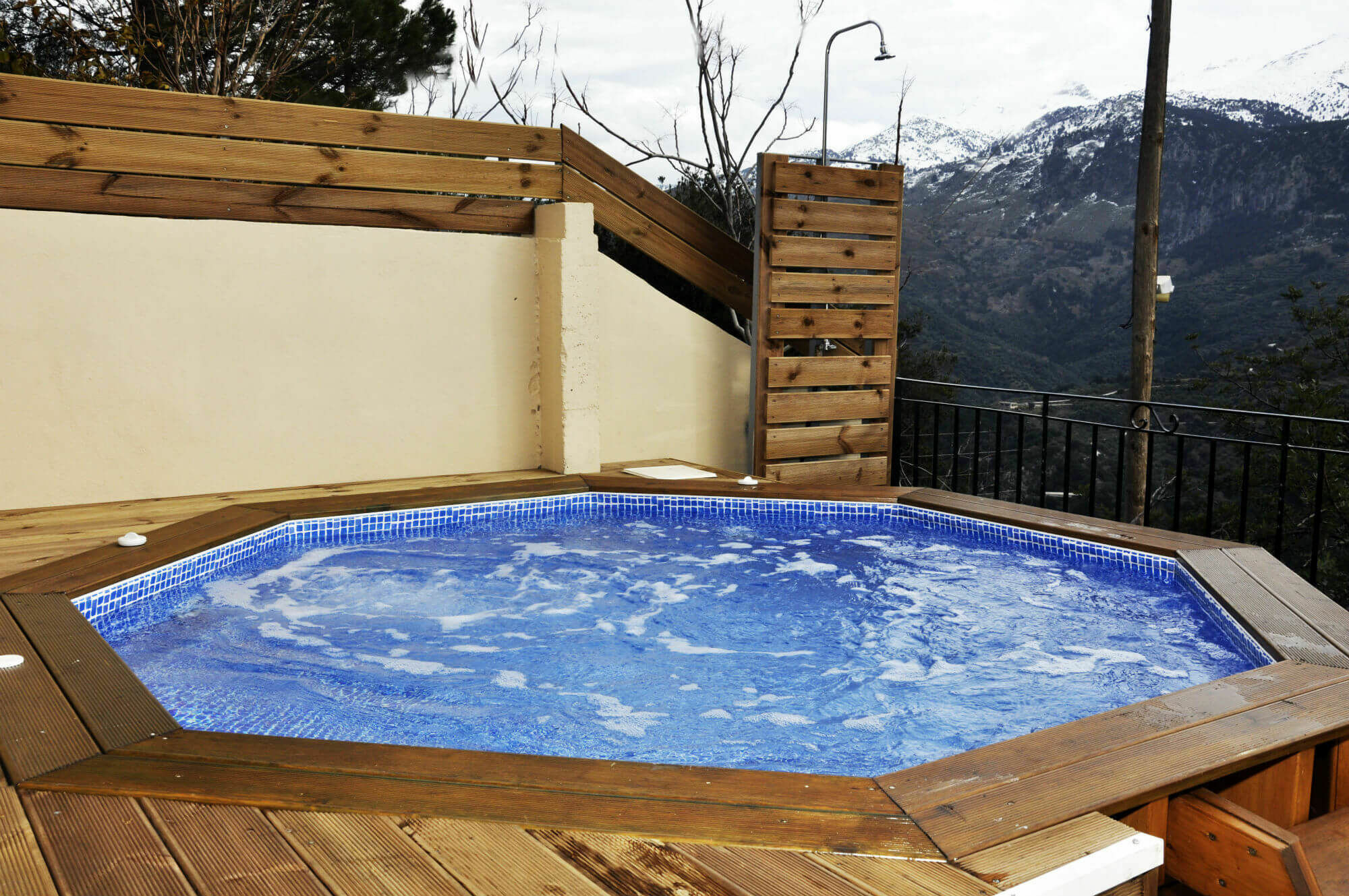 Villa Lakki Heated Round Pool Jacuzzi Lákkoi Exterior foto